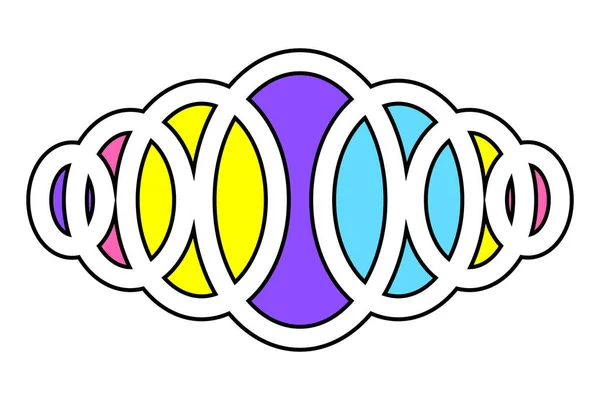 Soyut Renkli Spiral Logo Simge Renkli Oval Modern Tasarım Figürü — Stok Vektör