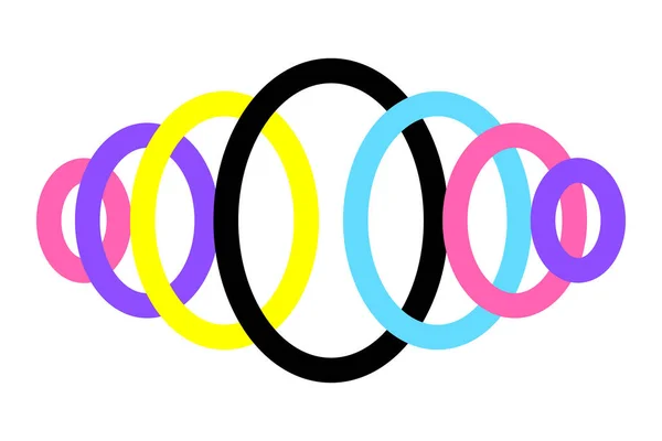 Abstraktní Barevná Spirála Logo Nebo Ikona Barevné Ovály Moderní Postava — Stockový vektor