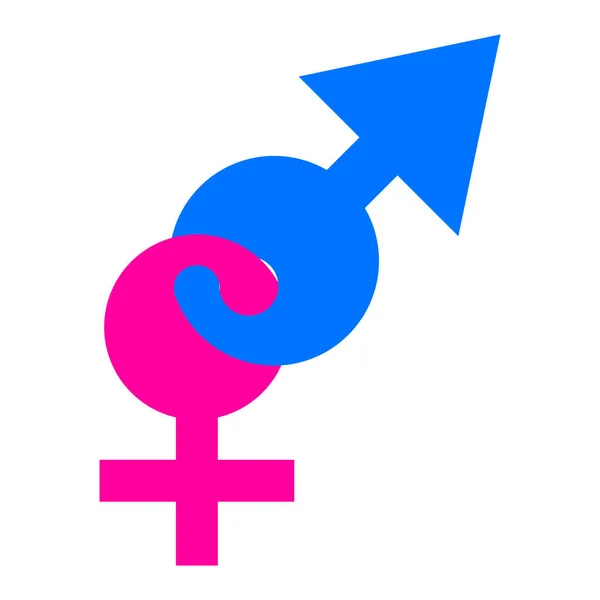 Combinação Símbolos Gênero Masculino Feminino Conjunto Ícones Gênero Vetor Isolado —  Vetores de Stock