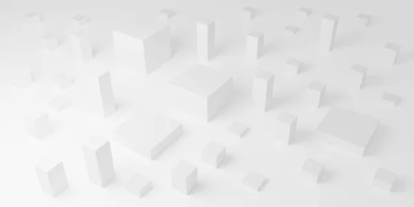 Abstract White Background Cubes Render — Stock Photo, Image