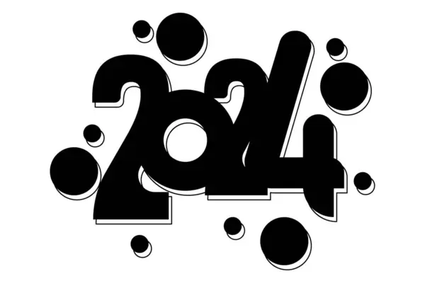 Abstract 2024 Concept Happy New Year 2024 Logo Icon Backdrop — Stock Vector