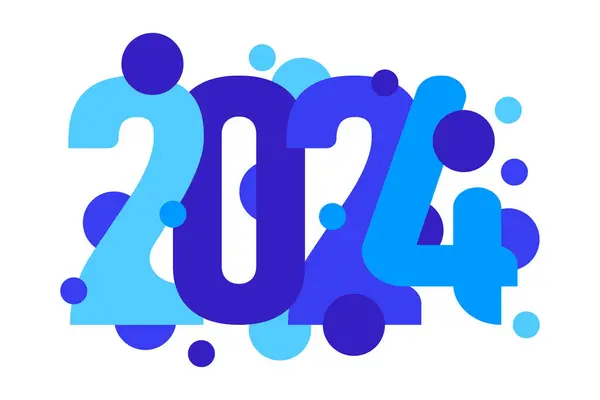Абстрактна Концепція 2024 Року Новим Роком Логотип Значок 2024 Фону — стоковий вектор