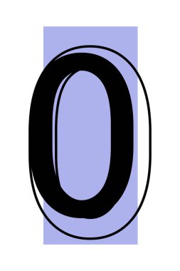 Sıfır numara, tasarım veya indirimler için. Vektör illüstrasyonu beyaz arkaplanda izole edildi.