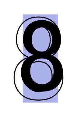 8 numara, tasarım ya da indirim için. Vektör illüstrasyonu beyaz arkaplanda izole edildi.