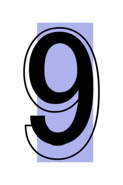 9 numara, tasarım ya da indirim için. Vektör illüstrasyonu beyaz arkaplanda izole edildi.