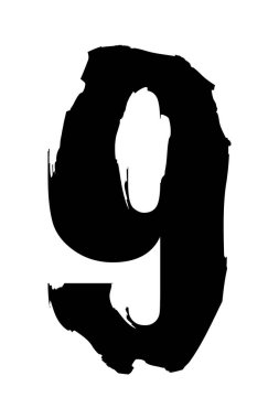 Tasarım ve indirimler için fırça darbesi tarzında 9 numara. Vektör illüstrasyonu beyaz arkaplanda izole edildi.