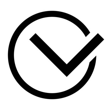 İşaret simgesini işaretle. Çember kenesi modern sembolü onayladı. Vektör illüstrasyonu beyaz arkaplanda izole edildi.