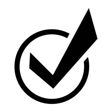 İşaret simgesini işaretle. Çember kenesi modern sembolü onayladı. Vektör illüstrasyonu beyaz arkaplanda izole edildi.