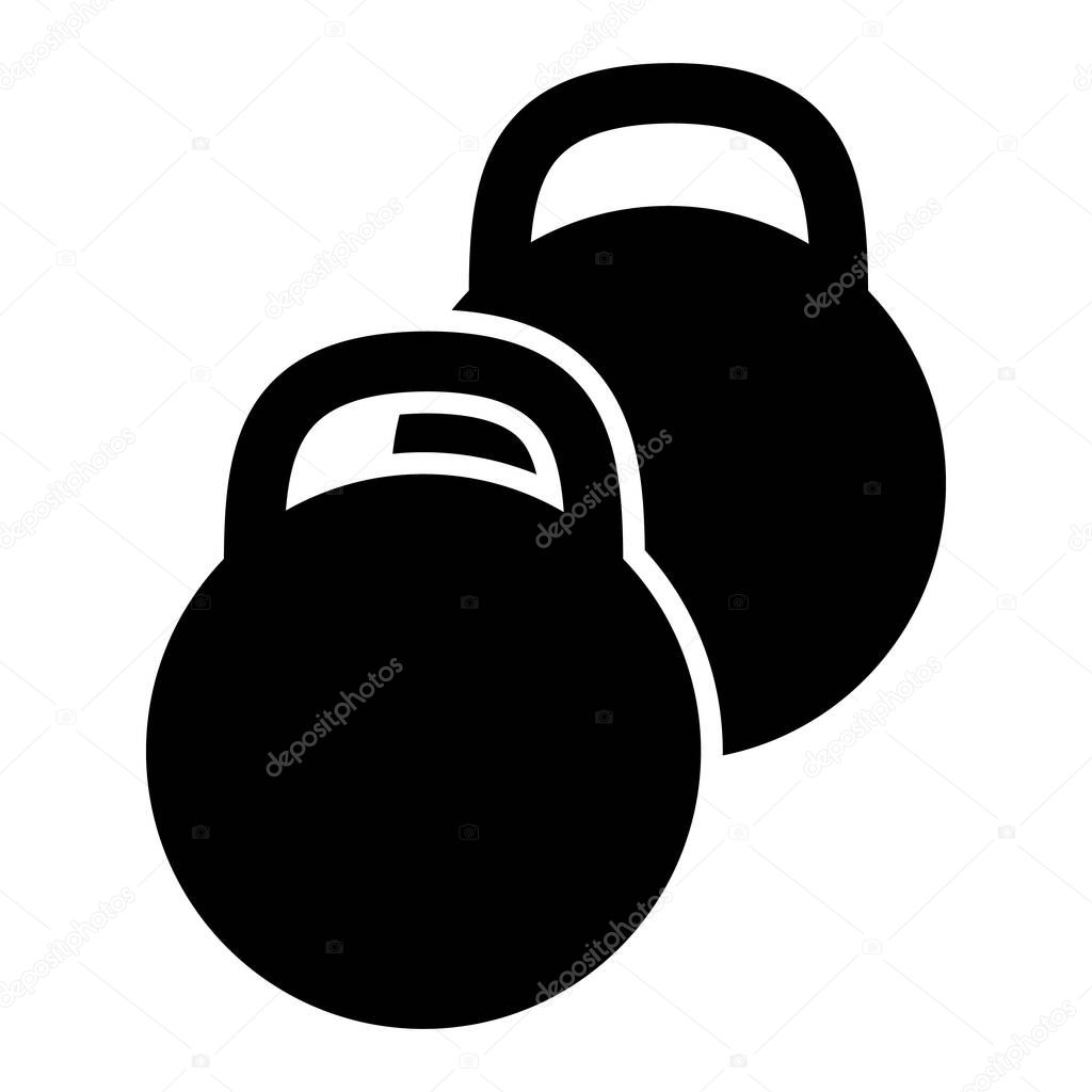 Kettlebell icon. Strength exercises and training. Vector illustration isolated on white background.