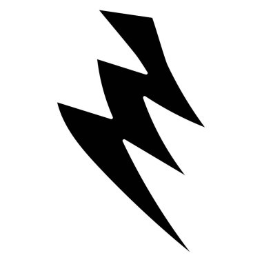 Çizgi film yıldırım çizimi. Çizgi roman tarzında siyah şimşek. Beyaz arkaplanda izole edilmiş vektör.