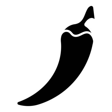 Acı biber ikonu. Chili biberi logosu. Baharatlı Meksika yemeği. Beyaz arkaplanda izole edilmiş vektör.