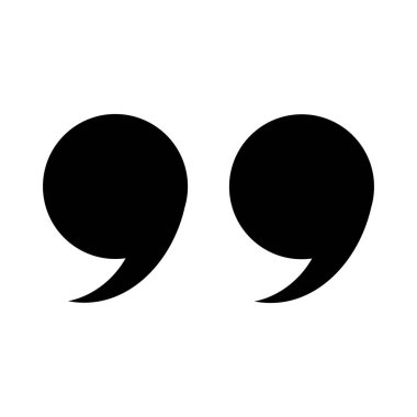 Siyah tırnak işareti. Beyaz arkaplanda izole edilmiş vektör.