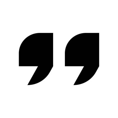 Siyah tırnak işareti. Beyaz arkaplanda izole edilmiş vektör.