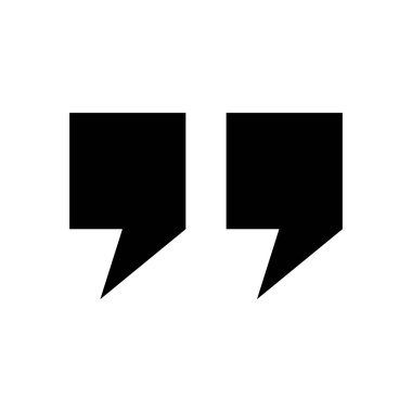 Siyah tırnak işareti. Beyaz arkaplanda izole edilmiş vektör.