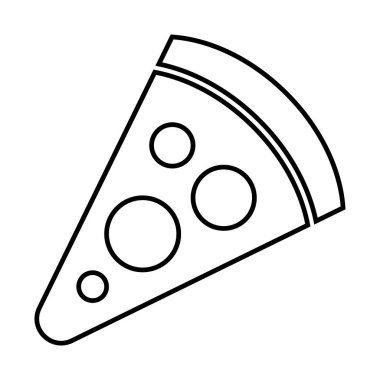 Pizza dilimi ikonu. Çizgi film pizza dilimleri. Vektör illüstrasyonu beyaz arkaplanda izole edildi.
