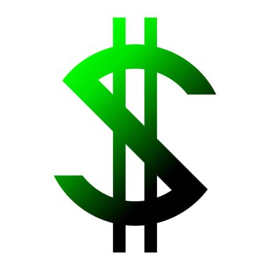 S harfi logosu. Modern soyut dolar işareti simgesi ya da beyaz arkaplanda izole edilmiş S. Vector illüstrasyonu..