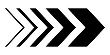 Siyah dinamik ok sembolü. Modern ok simgesi. Beyaz arkaplanda izole edilmiş vektör.