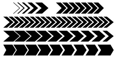 Kara Dinamik Ok Sembolü. Modern ok simgeleri ayarlandı. Beyaz arkaplanda izole edilmiş vektör.