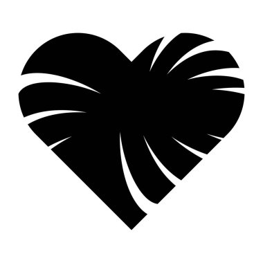 Soyut kara kalp. Cadılar Bayramı dekorasyonu için kalp. Vektör illüstrasyonu beyaz arkaplanda izole edildi.