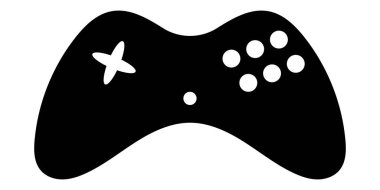 Oyun konsolu simgesi. Video oyunu sembolü. Vektör illüstrasyonu arkaplanda izole edildi.