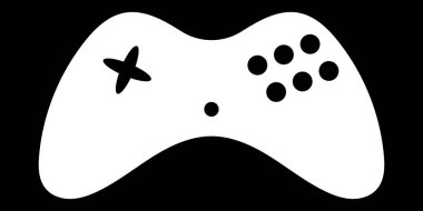 Oyun konsolu simgesi. Video oyunu sembolü. Vektör illüstrasyonu arkaplanda izole edildi.