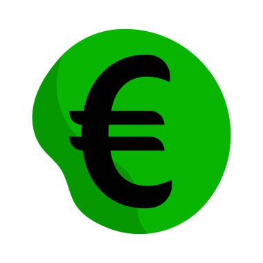 Para ikonu. Avro işareti. Vektör illüstrasyonu beyaz arkaplanda izole edildi.