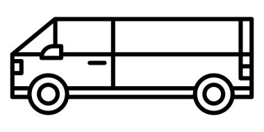 Araba çizgisi simgesi. Taşıma sembolü. Vektör illüstrasyonu beyaz arkaplanda izole edildi.