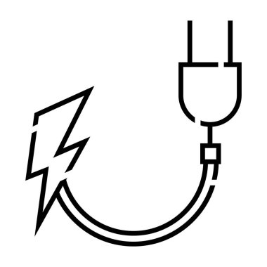 Enerji hattı simgesi. Vektör illüstrasyonu beyaz arkaplanda izole edildi.