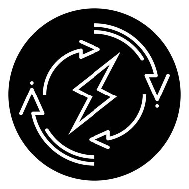 Güç enerji ikonu. Vektör illüstrasyonu beyaz arkaplanda izole edildi