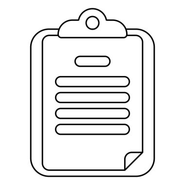 Pano ve kontrol listesi belge simgesi. Belge imzası. Vektör illüstrasyonu beyaz arkaplanda izole edildi.