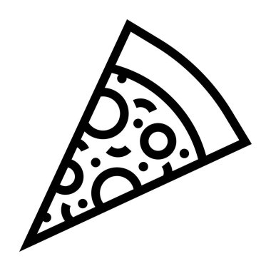 Pizza hattı ikonu. Pizza dilimi ikonu. Vektör illüstrasyonu beyaz arkaplanda izole edildi.
