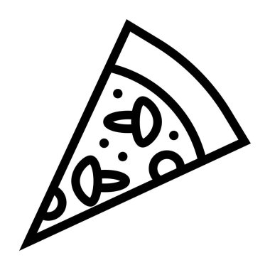Pizza hattı ikonu. Pizza dilimi ikonu. Vektör illüstrasyonu beyaz arkaplanda izole edildi.