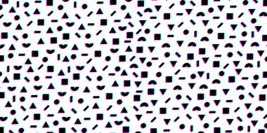 Siyah beyaz geometrik şekilli hippi deseni. Geçmişe dönük 80 'ler-90' lar. Vektör EPS 10