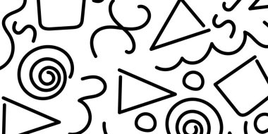 Çizgi çizim kalıbı. Şekilli moda tasarım. Basit bir duvar kağıdı karalaması. Soyut vektör arkaplanı.