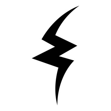 Modern zigzag simgesi veya logosu. Soyut hızlı sembol. Siyah illüstrasyon düz stil. Beyaz arkaplanda izole edilmiş vektör.