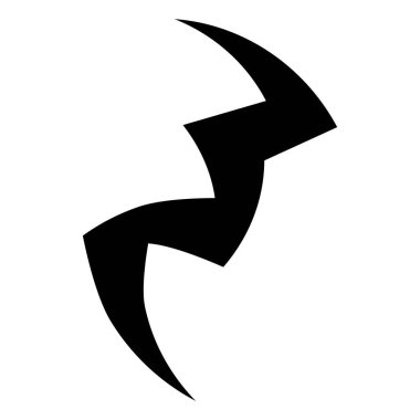 Modern zigzag simgesi veya logosu. Soyut hızlı sembol. Siyah illüstrasyon düz stil. Beyaz arkaplanda izole edilmiş vektör.