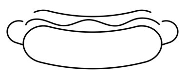 Sosisli çizgisi simgesi. Fast food ikonu. Vektör illüstrasyonu beyaz arkaplanda izole edildi.