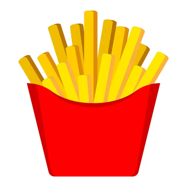 Çizgi Film Patates Kızartması Fast Food Patates Kızartması Ikonu Fast Telifsiz Stok Vektörler
