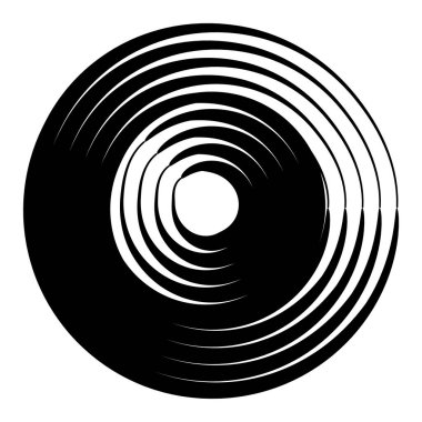 Soyut çember. Siyah yuvarlak çerçeve. Tasarım elementi. Beyaz arkaplanda vektör çizimi izole edildi. EPS 10