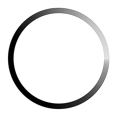 Soyut çember. Siyah yuvarlak çerçeve. Tasarım elementi. Beyaz arkaplanda vektör çizimi izole edildi. EPS 10