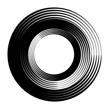 Soyut çember. Siyah yuvarlak çerçeve. Tasarım elementi. Beyaz arkaplanda vektör çizimi izole edildi. EPS 10