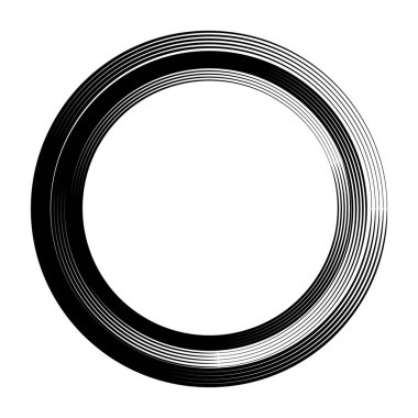 Soyut çember. Siyah yuvarlak çerçeve. Tasarım elementi. Beyaz arkaplanda vektör çizimi izole edildi. EPS 10