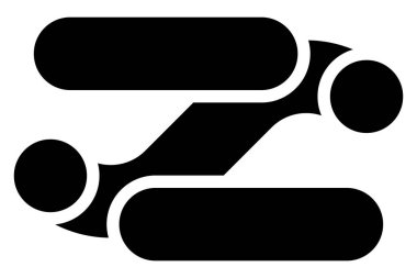 Modern soyut düz simge. Siyah logo konsepti. Grafik tasarımı. Vektör illüstrasyonu beyaz arkaplanda izole edildi.