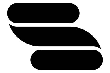 Modern soyut düz simge. Siyah logo konsepti. Grafik tasarımı. Vektör illüstrasyonu beyaz arkaplanda izole edildi.