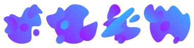 Set of gradient colorful shape in trendy style. Abstract liquid shape, icon or logo. Vector isolated on white background.