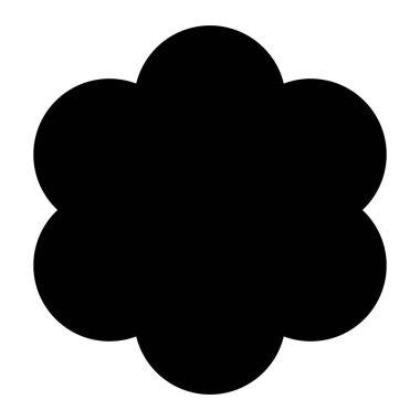 Çiçek ikonu. Siyah çiçek silueti. Bahar elemanı. Vektör illüstrasyonu beyaz arkaplanda izole edildi.