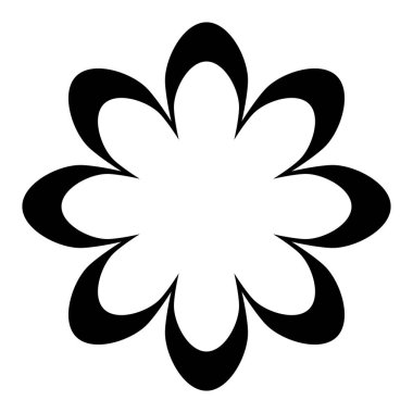 Çiçek ikonu. Modern soyut simge veya logo. Tasarım için geometrik şekil. Vektör illüstrasyonu beyaz arkaplanda izole edildi.