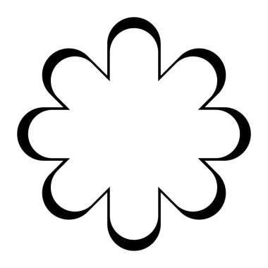Çiçek ikonu. Modern soyut simge veya logo. Tasarım için geometrik şekil. Vektör illüstrasyonu beyaz arkaplanda izole edildi.