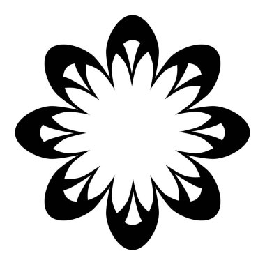 Çiçek ikonu. Modern soyut simge veya logo. Tasarım için geometrik şekil. Vektör illüstrasyonu beyaz arkaplanda izole edildi.