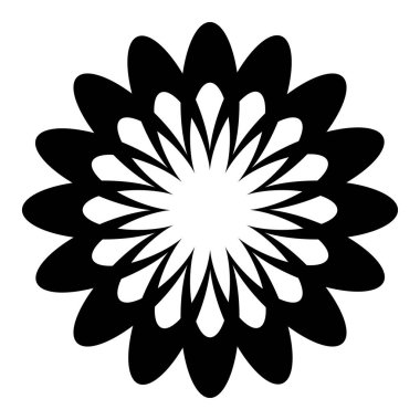 Çiçek ikonu. Modern soyut simge veya logo. Tasarım için geometrik şekil. Vektör illüstrasyonu beyaz arkaplanda izole edildi.